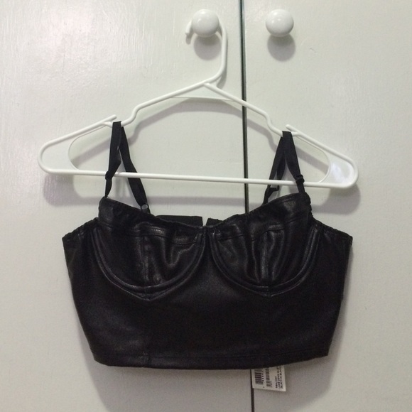 Lame denim bustier (black w/ black)