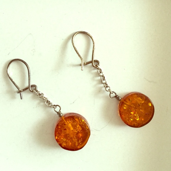 Amber dangle earrings