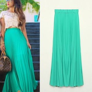 Pleated Maxi Skirt