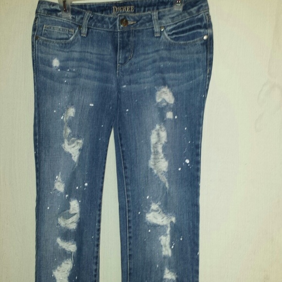 Decree distressed paint splattered pants