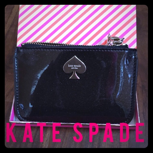 Kate Spade black sparkle pouch