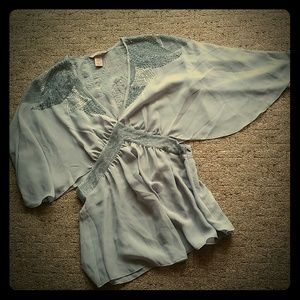 H&M chiffon beaded top sz 8