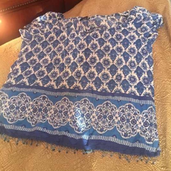 Blue and White Top