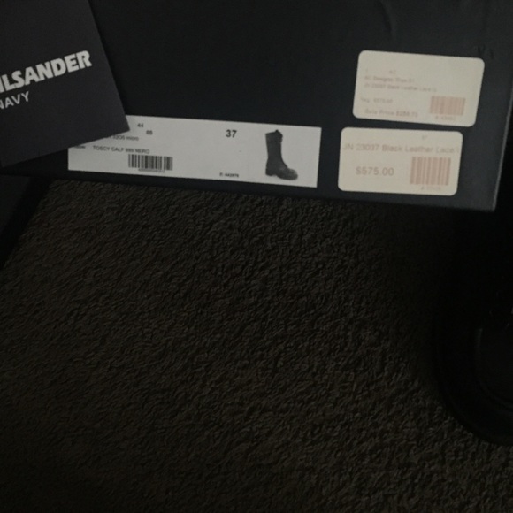 Jil sander black leather lace up army boots - Picture 4 of 4