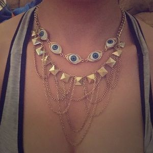 Boho eye necklace