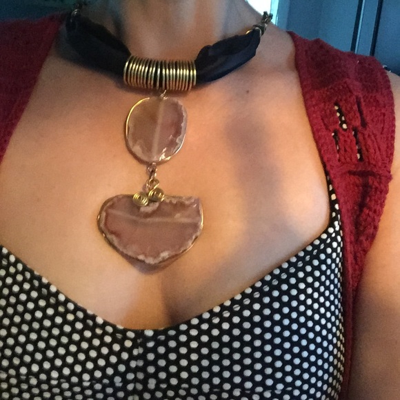 Handmade Agate Stone Necklace - NEW - Picture 3 of 4