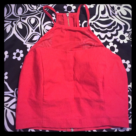 Red crop top
