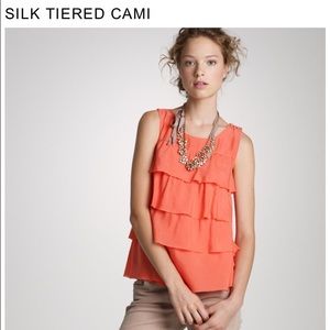 J. Crew silk tiered Cami in pink size 0