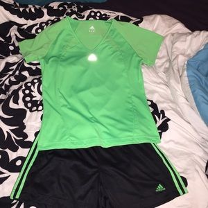Adidas work out set shorts & tee