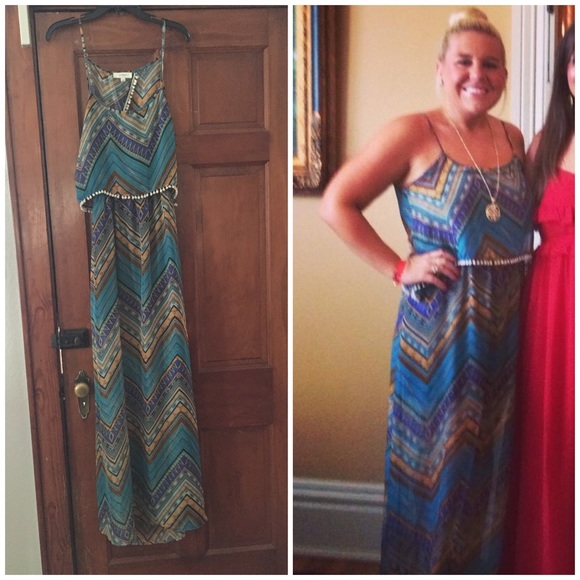 Umgee chevron maxi dress