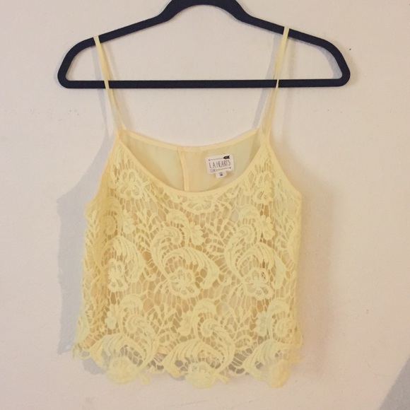 Yellow lace top