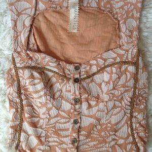 Peach and white free people bustier