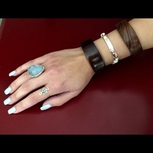 Pair of Beautiful Wood Cuff Bracelets