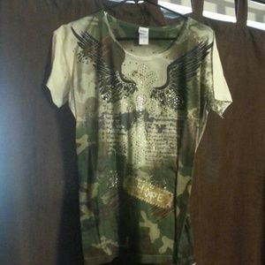 Camo sequined shirt