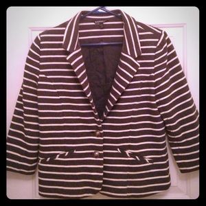 Dark gray and off white blazer
