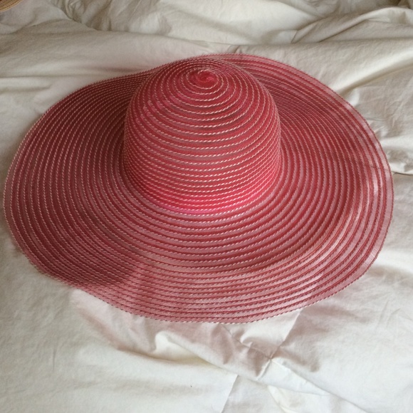 Pink floppy wide brim hat
