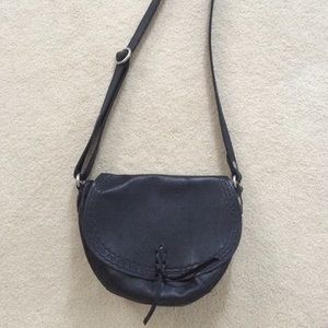 Black leather cross body bag