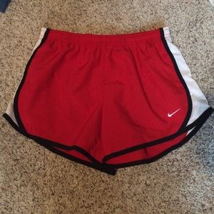 Red and black Nike shorts