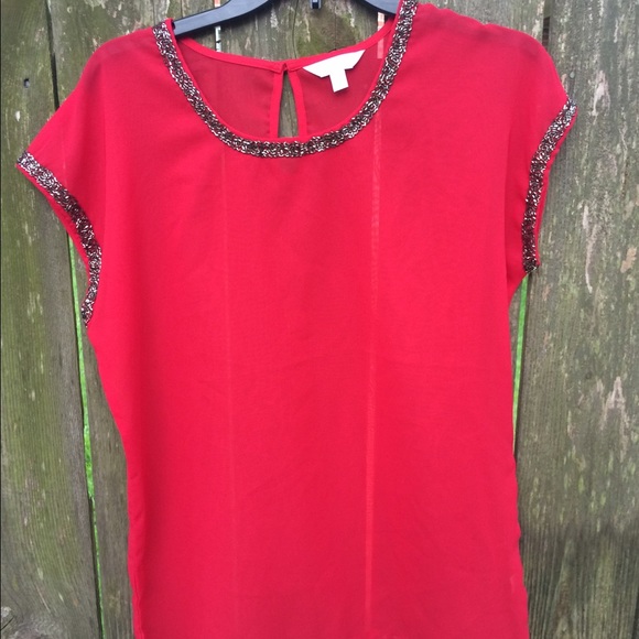 Cute red blouse!