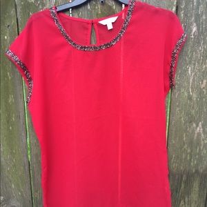 Cute red blouse!