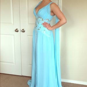 GORGEOUS handmade baby blue prom dress!!!