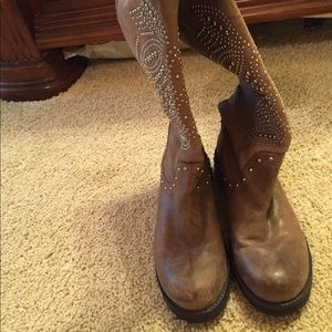 Brown riding boots
