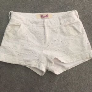 White Eyelet Lace Shorties