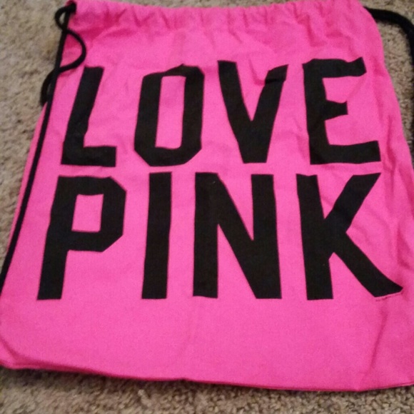 Pink Victoria secret draw string bag