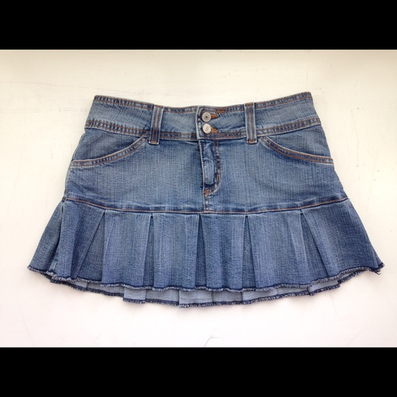 jean pleated skirt