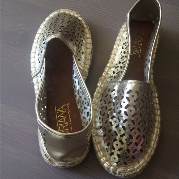 Shoes - Gorgeous gold laser cut espadrilles