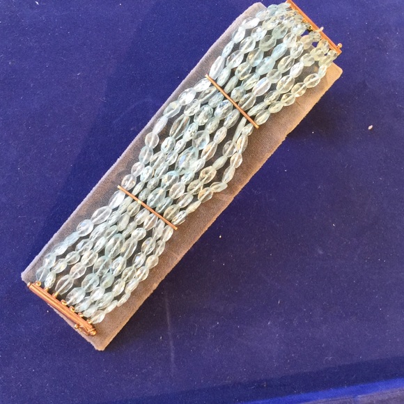 FontanaRoma silver aquamarine multistand bracelet