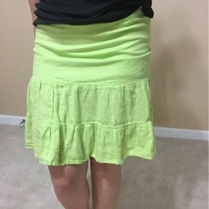 Lime green GAP cotton swing skirt