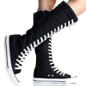 Black knee high converse