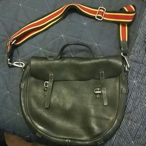 Black leather Ralph Lauren Rugby satchel