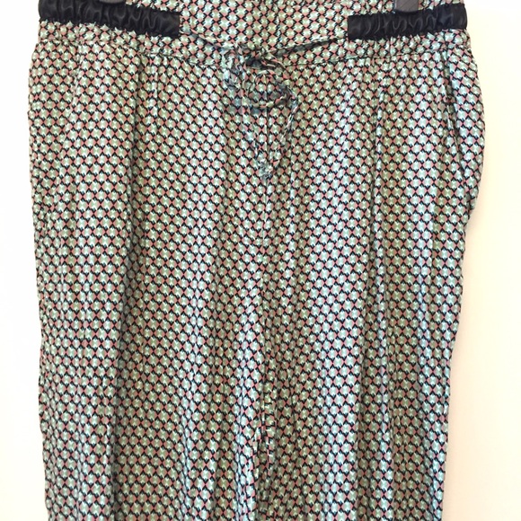Zara mint green print trousers