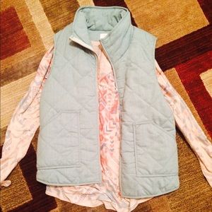 Quilted Vest in Light Green