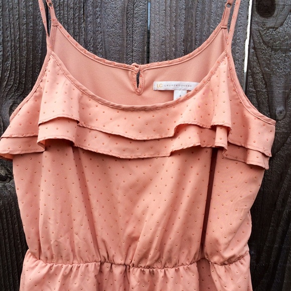 {LC Lauren Conrad} Peach Pink Textured Dress - Picture 2 of 3