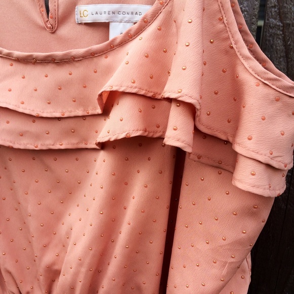 {LC Lauren Conrad} Peach Pink Textured Dress - Picture 3 of 3