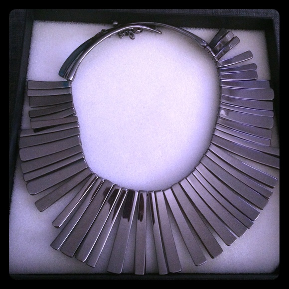 Gunmetal Gray Statement Necklace