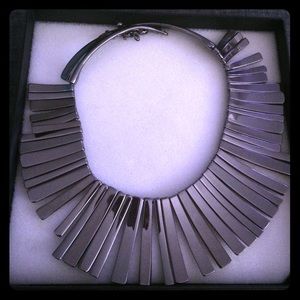 Gunmetal Gray Statement Necklace