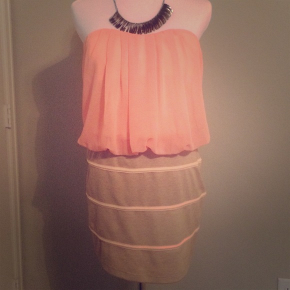 Strapless mini dress