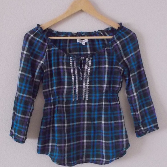 Plaid sequined lightweight blouse from Aeropstale - Picture 1 of 3