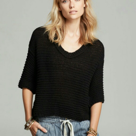 Free people Black Combo Park Slope Sweater