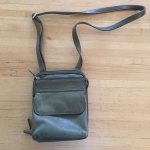 Olive Green Leather Crossbody Bag