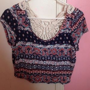 Wet seal tribal pattern crop top