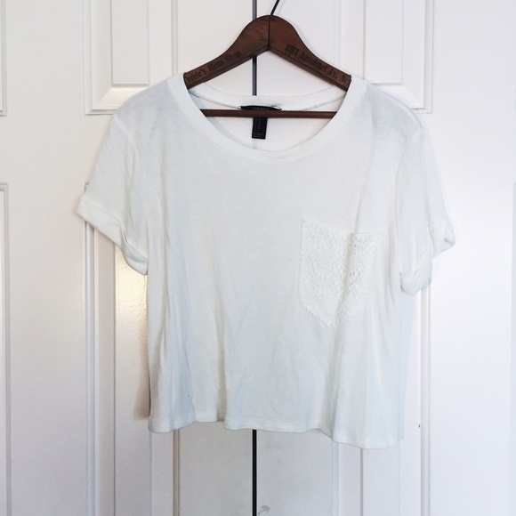 Forever21 Crochet Pocket Crop Top