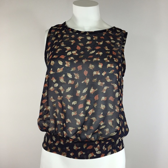 Nordstrom Tops - Birds and Leaves Open Back Sleeveless Top with Bow Nordstrom Tops - Birds and Leaves Open Back Sleeveless Top with Bow