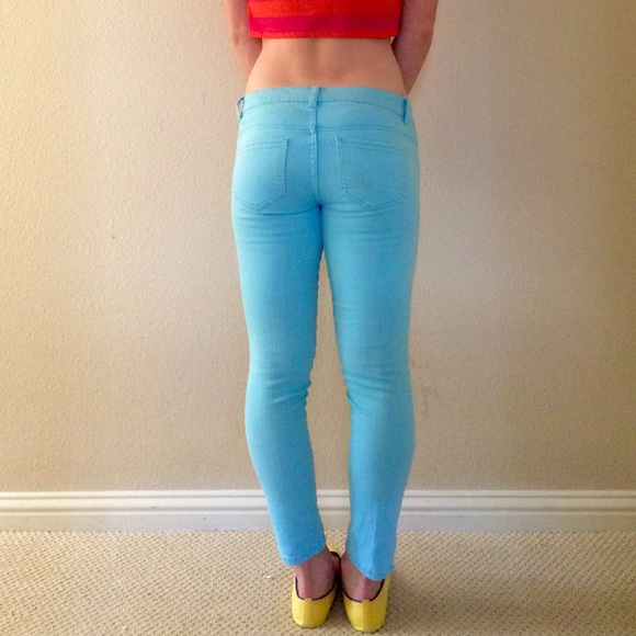 Light blue skinny ankle colored jeans size 1