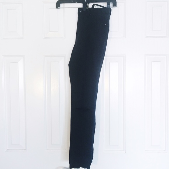 High Waisted Knew Slit Skinny Jeans