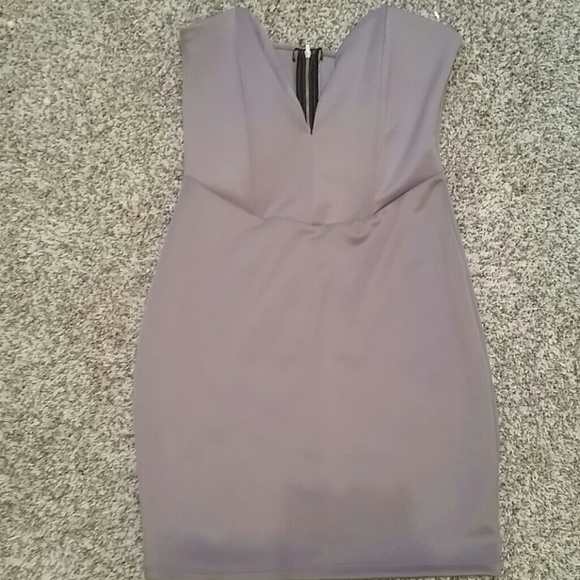 Mocha tan low cut v sexy dress